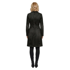 Gina Women's Longline <b>Denim</b> Trench <b>Coat</b> in Black - Product Image 2