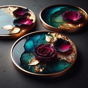 Premium Customized Square & Round Epoxy Wood Resin Coasters Luxury Redefined <b>Chopping</b> <b>Blocks</b> - Product Image 2