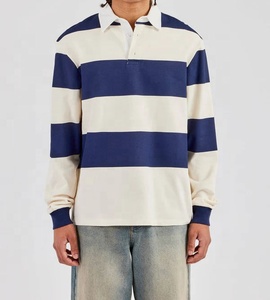 Maillot de rugby décontracté personnalisé de haute qualité pour homme, à manches longues, avec col, 100 % coton, écologique et respirant, vêtement de sport - Product Image 4