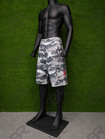 Shorts cargo en denim gris camouflage vintage pour homme, taille mi-haute, séchage rapide, décontracté, pour l'hiver et l'été