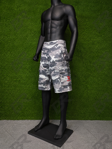 Gray <b>Camo</b> Vintage Woven <b>Men</b> Denim Cargo Shorts Mid Waist Quick Dry Casual Winter Summer Wear - Product Image 4