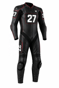 Number Panel One-Piece Leather Motorcycle <b>Suit</b> | Black Blue <b>Red</b> | OEM ODM Manufacturer | Premium Design Quality | Racing Wear - Product Image 1