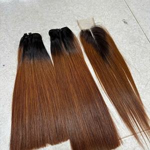 Trama de cabello vietnamita crudo hueso sedoso cutícula recta alineada precio de fábrica cortado de 100% cabello real sin procesar - Product Image 1