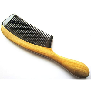 Peine Ecológico de Madera de Neem y Cuerno de Búfalo, Mango de Cuerno de Buey Natural, para Cabello Rizado, Hecho a Mano, Mejor Precio al por Mayor - Product Image 1