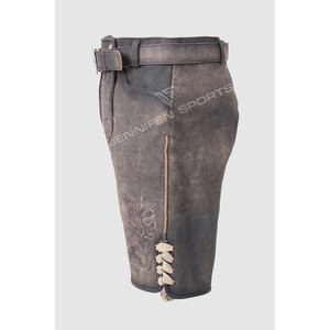 Shorts bavarois en cuir de vachette véritable de qualité supérieure pour hommes, taille mi-haute, écologiques, style Oktoberfest allemand - Product Image 5