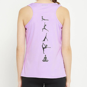 <b>Women's</b> Purple Sleeveless Tank <b>Top</b> Solid Color O-Neck Knitted Casual Wear Breathable Regular Length - Product Image 2