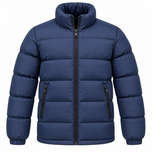 High Quality Men Puffer Jacket Quilted Winter Coat Stand Collar Padded Jacket Solid <b>Colour</b> Custom Men Streetwear Puffer Jacket - Product Image 1