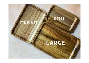 Bark & Beam Wooden Serving Tray Rectangle Solid Minimalist Handmade Dishes & <b>Plates</b> Artisan Finish Multipurpose Dining <b>Plates</b> - Product Image 2