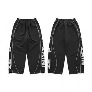 Pantalones Deportivos Reversibles de Algodón 100% con Estampado Serigrafiado, Estilo Urbano, para Hombre, Tallas Grandes, Ligeros, con Cordón Ajustable, Venta al Por Mayor - Product Image 1
