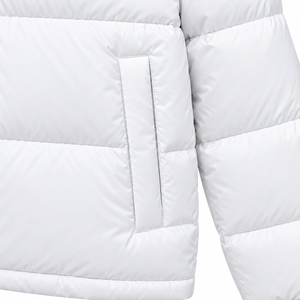 Veste d'hiver matelassée à capuche pour homme en toile résistante à l'eau avec logo personnalisé sur le devant, manteau décontracté chaud pour l'extérieur à col montant - Product Image 5