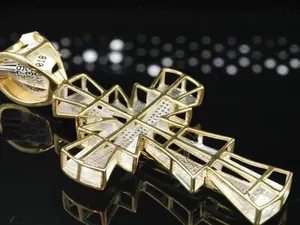 Pendentif Croix Moissanite Iced Out Style Hip Hop Luxe Plaqué Or Unisexe Argent Sterling 925 - Product Image 2