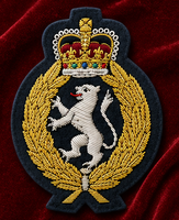 Écusson en tissu brodé à la main, motif Lion, Couronne, Badge, Ancre, Couronne de Laurier, Design en dentelle 3D, à coudre avec épingle de sûreté, pour uniforme et vêtement