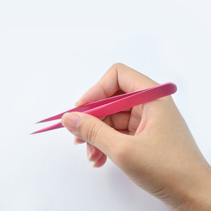 Juego de Pinzas para Pestañas Rosadas con Puntas de Precisión de Acero Inoxidable y Estuche a Juego para Aplicación de Extensiones de Pestañas - Product Image 5