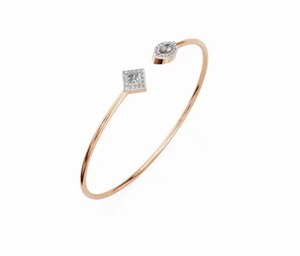 Pulsera Kada con Diamantes Princesa y Marquesa de Doble Talla, Oro Amarillo, Rosa y Blanco de 9kt, 14kt, 18kt, 0.610 Quilates, 34 Diamantes Naturales - Product Image 5