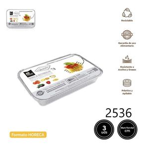 Contenitore in Alluminio Rettangolare 20.4x11.4x5.5 Cm per Alimenti, Formato Horeca - Product Image 1