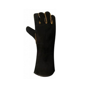 Fabricant d'usine, gants de soudage en cuir doublés de polaire sur mesure, protection contre les éclaboussures de métal fondu, personnalisables, haute qualité - Product Image 3