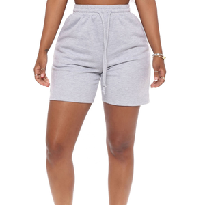 Shorts de sport pour femmes en coton/polyester de haute qualité, taille haute, avec poches zippées et fentes latérales, séchage rapide, vente en gros - Product Image 2