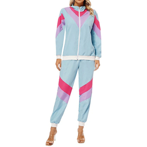 Conjunto Deportivo de Invierno 2 en 1 para Mujer, Color Azul Claro, con Bloques de Color, Manga Larga, Capucha, Bolsillos Laterales, Estilo Casual y Deportivo - Product Image 6