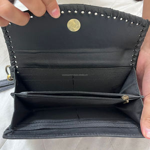 New RTS Tooled Cowhide Leather Fashion <b>Wallet</b> With Hand Wristlet Trendy Diamond Checkered Spacious Capacity Clutch for Women's - Product Image 6