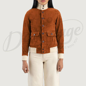 Women's Winter Real Suede Cowgirl <b>Leather</b> Racer <b>Jacket</b> 2021 New Women Latest Fashion Genuine Suede <b>Leather</b> Motorbike <b>Jacket</b> - Product Image 4