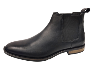Botas Chelsea Negras para Hombre, Parte Superior de Piel de Oveja, Punta Redonda, Sin Cordones, Suela Antideslizante de TPR, Forro de Malla, para Todas las Temporadas - Product Image 5
