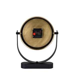 Reloj de Escritorio Circular Moderno de Latón, Movimiento de Cuarzo, Funciona con Batería, Visualización de Agujas, Acabado Dorado, Diseño Minimalista - Product Image 4