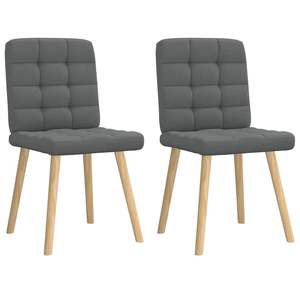 2 chaises de salle à manger en tissu gris foncé - Product Image 1