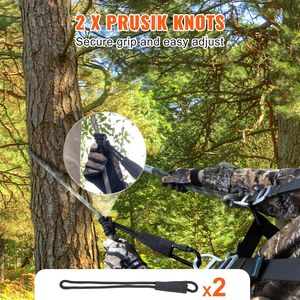 Corda di Sicurezza per Treestand da 30ft/91.44m, Tensione di Rottura 30KN, Nodo Prusik 0.6 per Treestand e Accessori da Caccia - Product Image 4