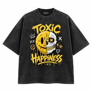 Custom Oversized Boxy Fit Graphic <b>T</b> <b>Shirt</b> Streetwear Heavyweight Cotton <b>Skull</b> Print Vintage Washed Tee Manufacturer - Product Image 5