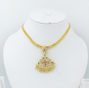 Divyoro Gold Plated Pendant Necklace Women's Classic Adjustable Length Short Wedding Party Jewelry - Product Image 1