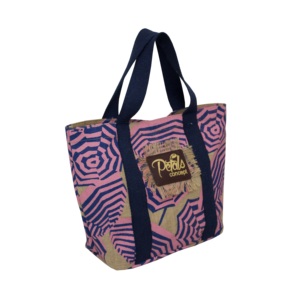ร่มพิมพ์ลายสองสี ดีไซน์สวยงาม เป็นมิตรกับสิ่งแวดล้อม ใช้ซ้ำได้ แข็งแรง ทนทาน พร้อมหูหิ้วผ้าฝ้าย ปิดด้วยกระดุมแม่เหล็ก บรรจุในถุง PP - Product Image 1
