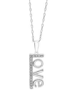 สร้อยคอจี้เพชร Love 18 "(1/10 ct. T.W.) ในเงินสเตอร์ลิง | เมซี่ - Product Image 1