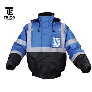 Nouvelle arrivée, veste bomber réfléchissante de sécurité pour l'hiver, col montant, service OEM ODM, vêtements de travail imperméables en toile pour hommes - Product Image 1
