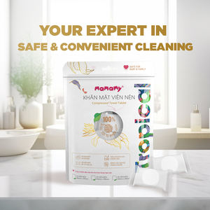 Toalla de Viaje Compacta Ultrasuave Blanca Comprimida Mamamy Tropical, 100% Rayón Natural, con Patrón en Relieve, Tamaño iPad - Product Image 2