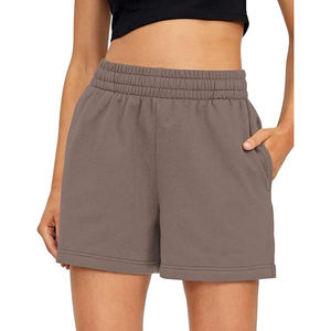 Shorts en polaire pour femmes, taille haute, poches latérales, cordon de serrage, taille élastique, coupe décontractée, vêtements de détente - Product Image 6