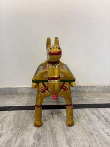 Handmade Wooden Animal Stool Coffee <b>Table</b> Tiger Design Hand Painted Accent <b>Table</b> Decorative Furniture Living Room Use - Product Image 3