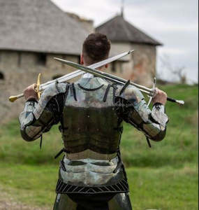 Armadura de caballero medieval, traje de armadura de acero funcional, Cosplay, Sca Warrior, acabado negro, armadura de cuerpo completo, traje de acero portátil - Product Image 4