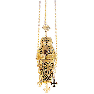 Encensoir en laiton avec ornements |   Brûleur d'encens décoratif pour église - DOUBLE VEE EXPORTS - Product Image 1