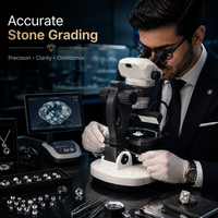 Novel Industries Gemological Binocular Microscope NV-108 | LED Illumination 2K Camera LCD Display Manual Focus Automatic IP53