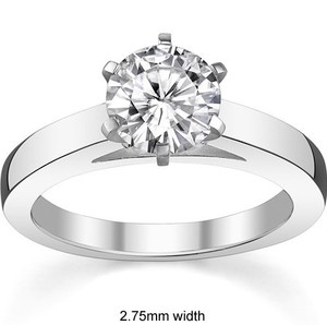 Round Cut <b>Solitaire</b> Moissanite <b>Ring</b> 925 Sterling <b>Silver</b> White Gold Plated Luxury Engagement Wedding Promise Bridal <b>Ring</b> - Product Image 1