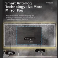 Miroir LED rectangulaire sans cadre, miroir à capteur tactile à intensité variable