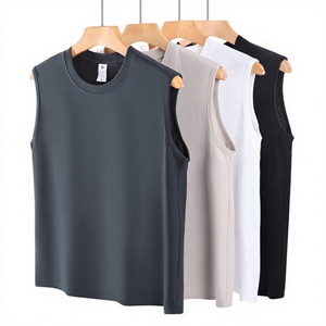 Wholesale Custom Tank Top Men Unisex Premium Cotton Polyester Sleeveless Gym Fitness Vest Customized Color <b>Logo</b> Tank Top - Product Image 6