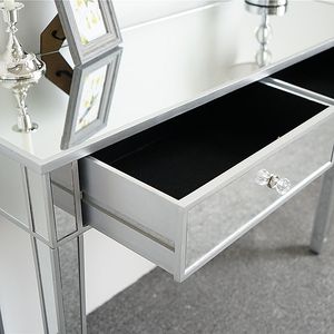 Table de toilette européenne miroirée avec 2 tiroirs pour femmes - Product Image 4