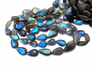 Cuentas de Labradorita Azul Fuego Natural en Forma de Pera, Lisas, para la Fabricación de Joyas, Collares y Pendientes, Venta al Por Mayor - Product Image 2