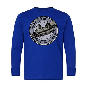 Camiseta de Manga Larga para Niños y Niñas, 100% Algodón Orgánico, Cuello Redondo, Estampado con Logotipo, Estilo Casual, Venta al Por Mayor de Ropa Infantil - Product Image 1