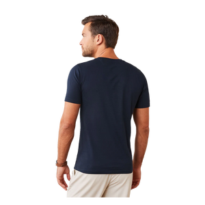Camiseta de Manga Corta con Cuello Redondo para Hombre, Color Azul Marino, 100% Algodón, Corte Ajustado, Estilo Casual, Color Sólido, Tejido de Punto Jersey - Product Image 2
