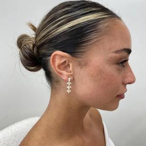 Pendientes de Oro con Diamantes Naturales para Mujer, Corte Marquesa y Corte Redondo, Pendientes Colgantes Elegantes, Regalo de Joyería para Novia - Product Image 4
