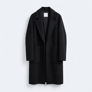 Abrigo largo de lana para mujer, estilo gabardina, doble botonadura, hasta la rodilla, de lujo, cálido, con dos bolsillos, para otoño e invierno. - Product Image 1