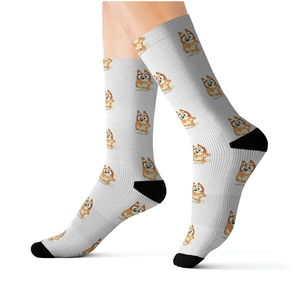 Full Color Sublimation Crew <b>Socks</b> Spandex Polyester Cotton Blend Quick Dry Men's Casual <b>Winter</b> Athletic <b>Socks</b> - Product Image 2
