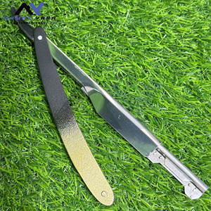 Rasoir de Barbier Pliable Personnalisé de Qualité, Style Ancien, en Acier Inoxydable, avec Logo OEM, Fermeture Coulissante, Outils de Rasage pour Salon de Coiffure - Product Image 4